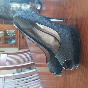 Steve Madden Karro Black Glitter Heel 8.5